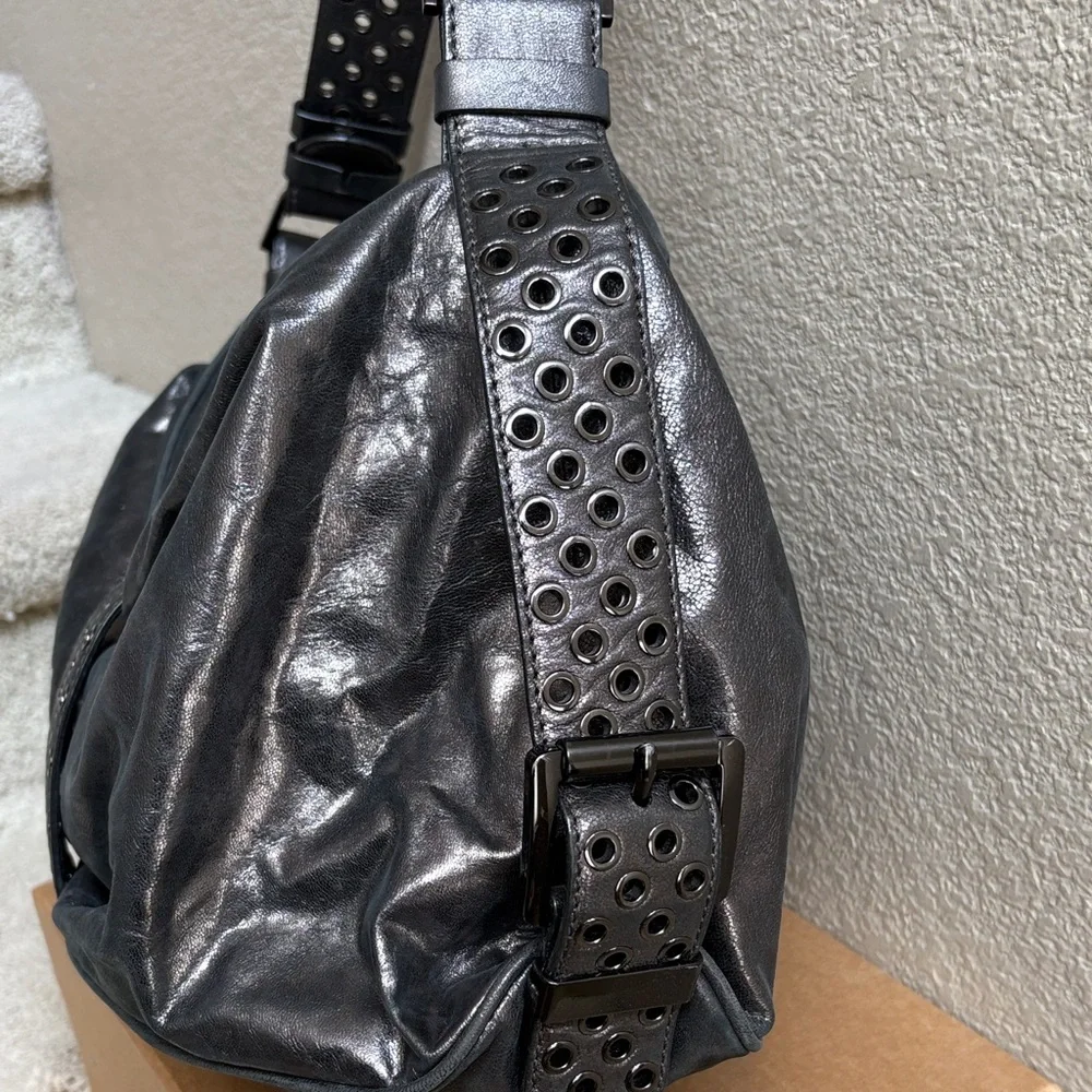 Vintage Michael Kors Metallic Leather Shoulder Bag with Studded Strap